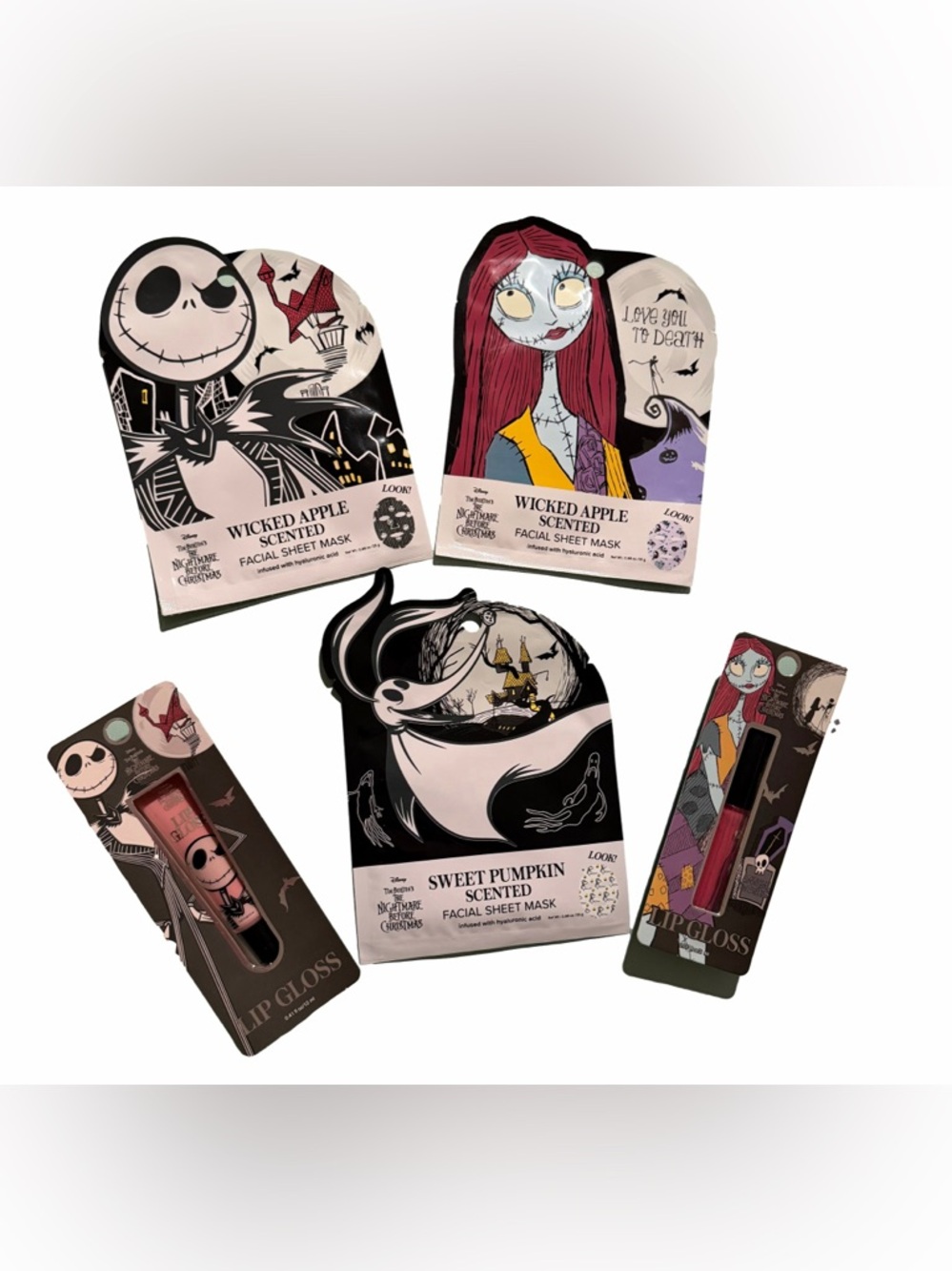 Nightmare Before Christmas Sheet Masks & Lipgloss Set